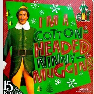 NWT Men’s Elf 15 Days of Socks Advent Calendar